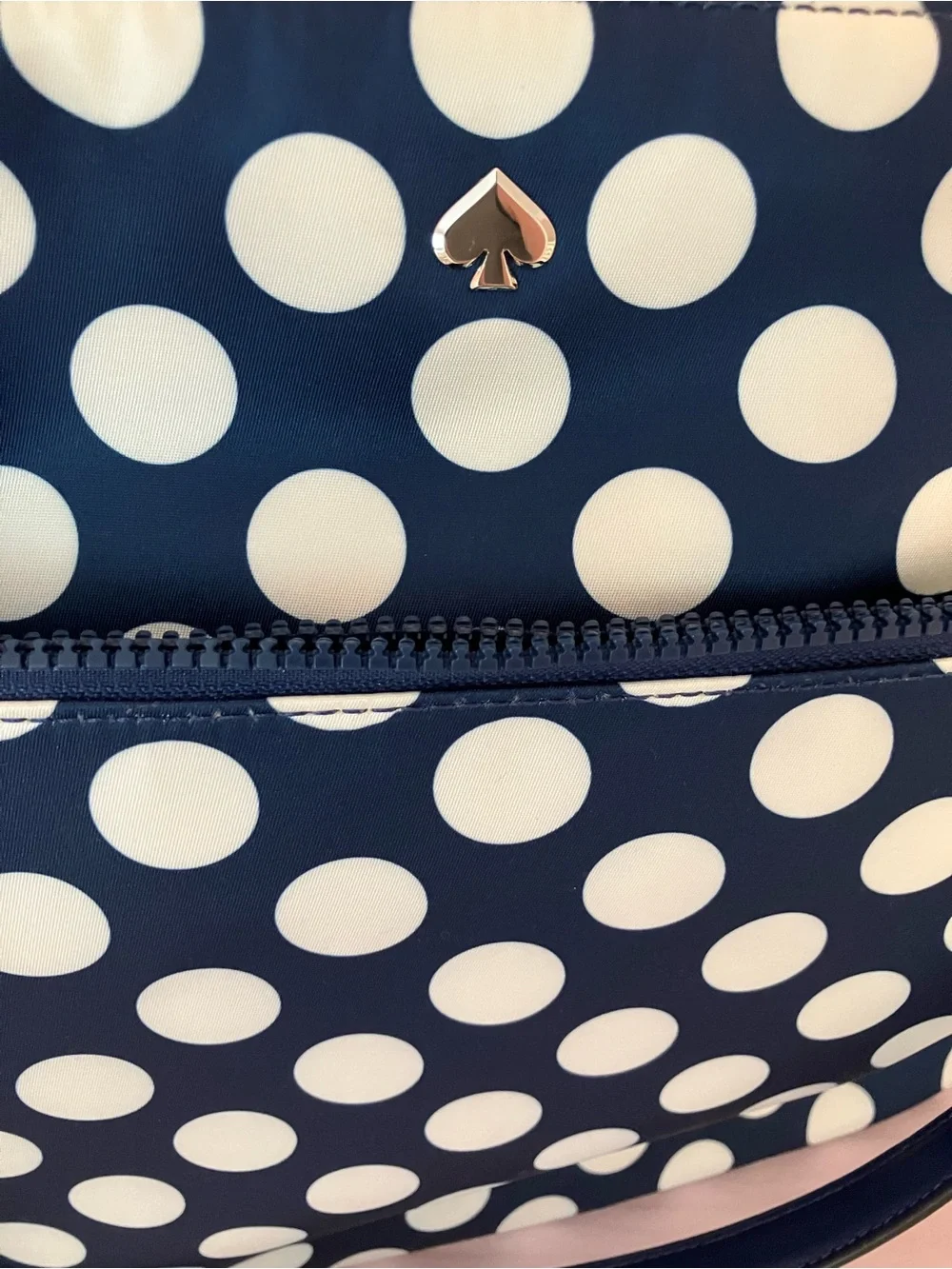 kate spade Navy and White Polka Dot Tote
